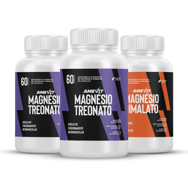 AmeVit Magnésio Treonato – 60 Cápsulas Compre 2 e Leve 1 Dimalato Grátis