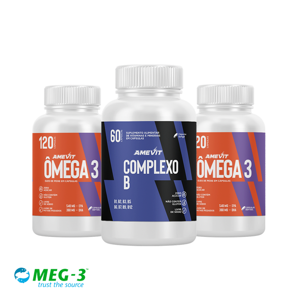 AmeVit Ômega 3 - 120 Cápsulas Compre 2 Ômega-3 e Leve 1 Completo B Grátis