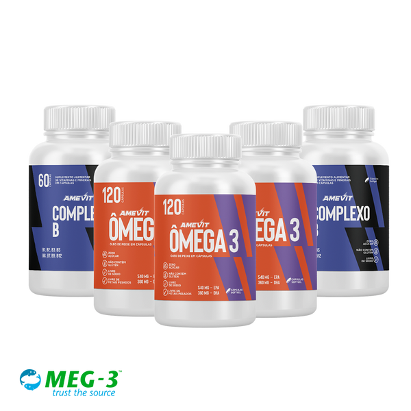 AmeVit Ômega 3 - 120 Cápsulas Compra 3 Ômega-3 e ganha 2 complexo B Grátis