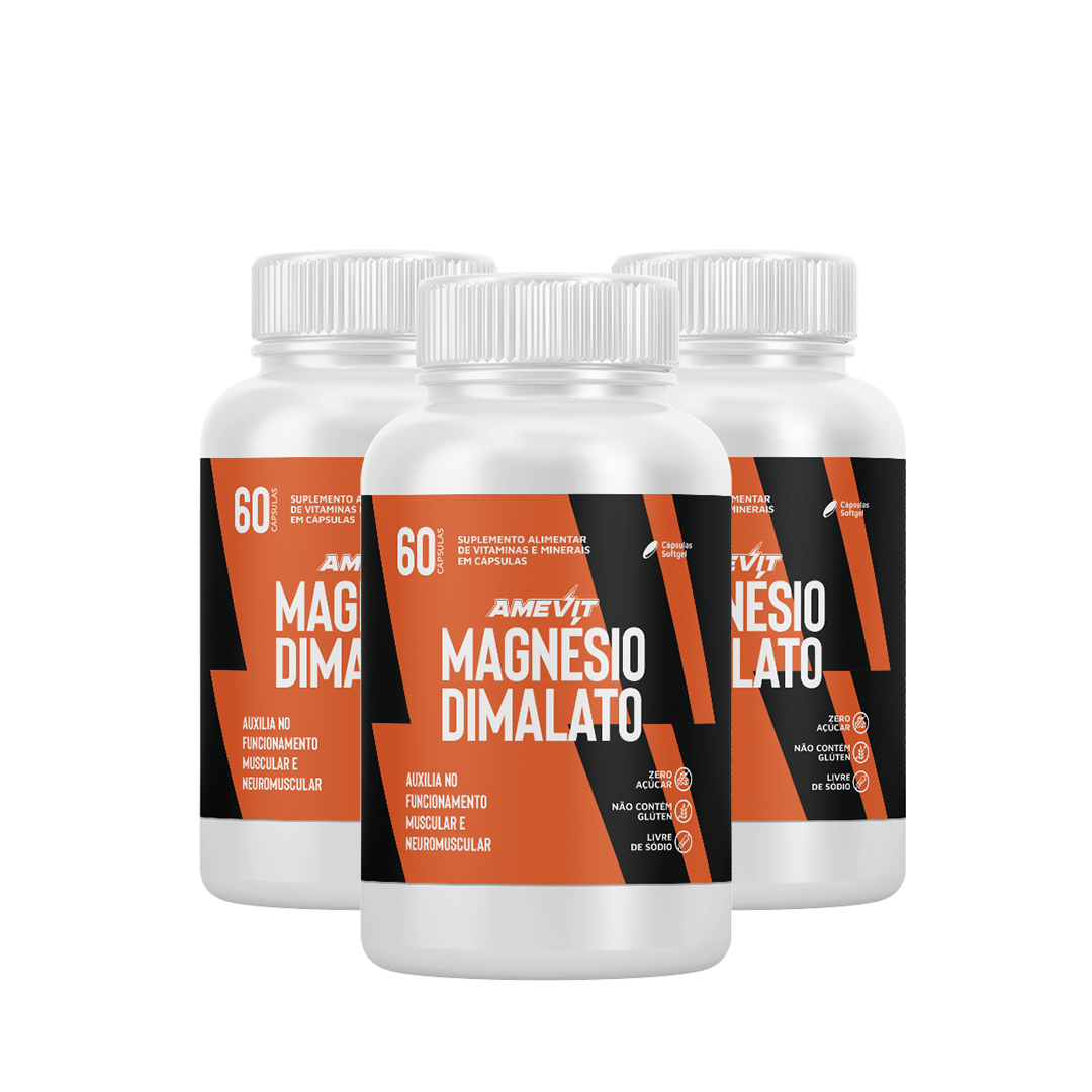 AmeVit Magnésio Dimalato – 60 cápsulas Compre 2 e Leve 1 Grátis