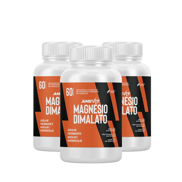 AmeVit Magnésio Dimalato – 60 cápsulas Compre 2 e Leve 1 Grátis