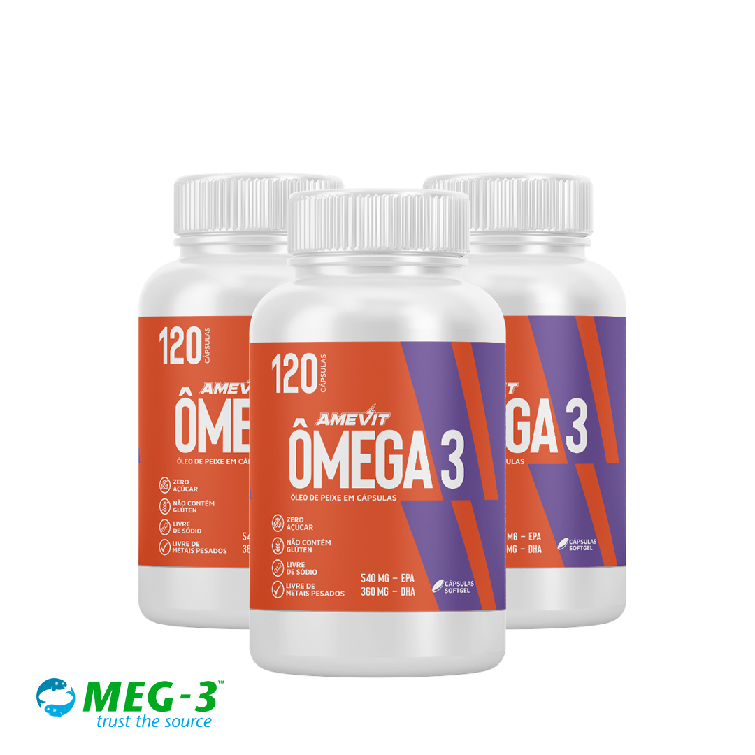 AmeVit Ômega 3 - 120 Cápsulas Compre 2 e Leve 1 Grátis