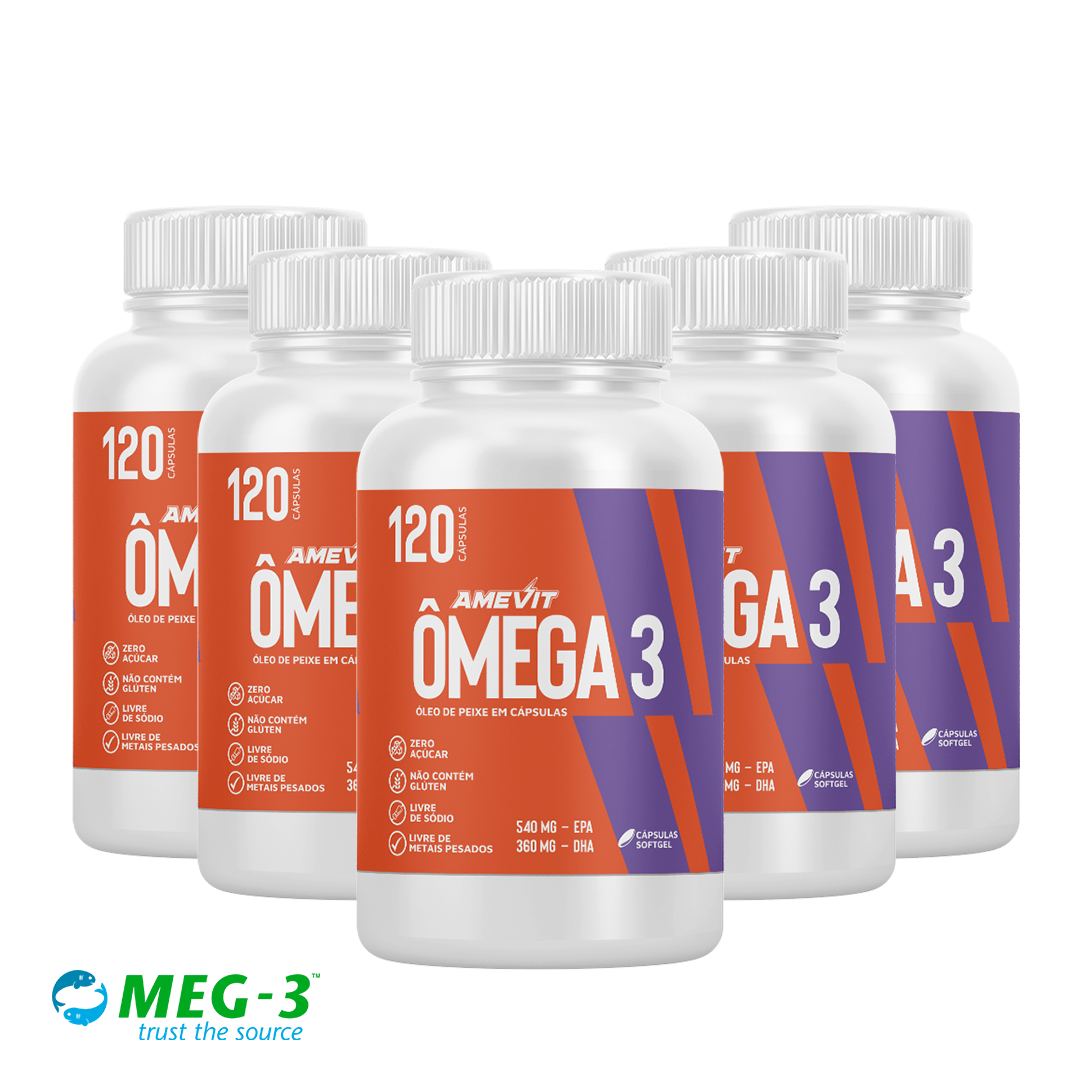 AmeVit Ômega 3 - 120 Cápsulas Compre 3 e Leve 2 Grátis