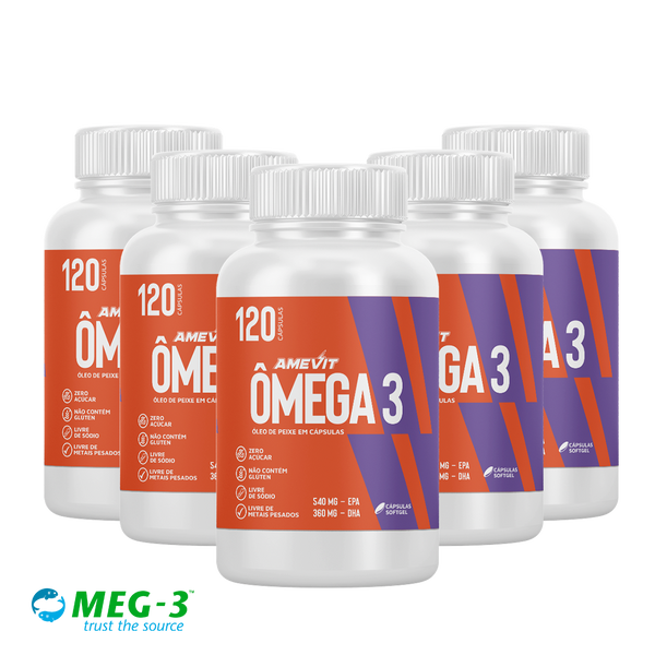 AmeVit Ômega 3 - 120 Cápsulas Compre 3 e Leve 2 Grátis