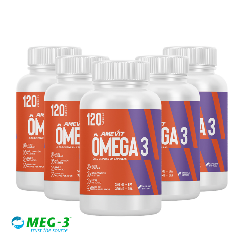 AmeVit Ômega 3 - 120 Cápsulas Compre 3 e Leve 2 Grátis