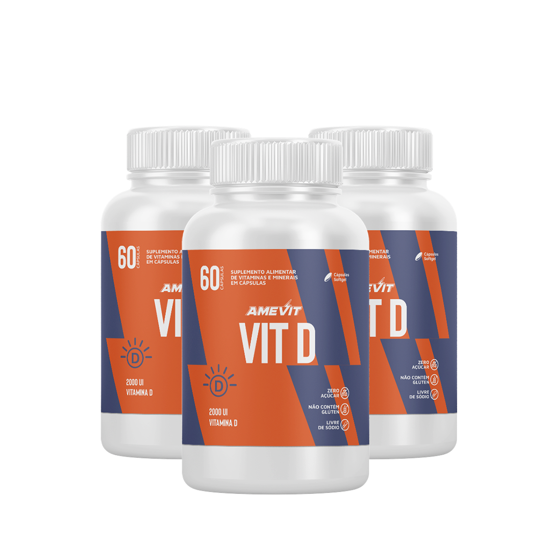AmeVit Vitamina D 2000ui - 60 Cápsulas Compre 2 e Leve 1 Grátis